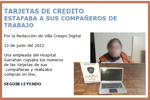 ESTAFABA A SUS COMPA CON LAS TARJETAS